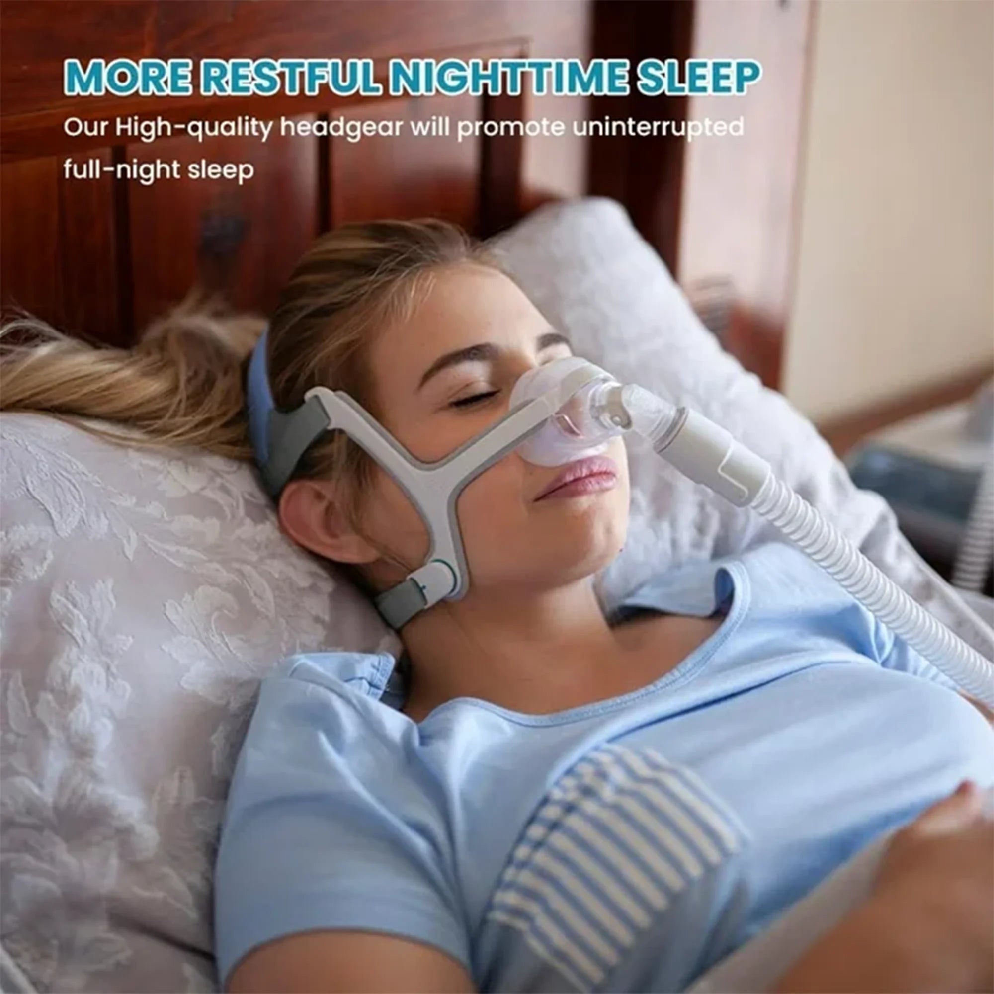 N20 Nasal CPAP Mask with Headgear – Compatible with ResMed AirFit N20 (Silicone, Soft Seal)