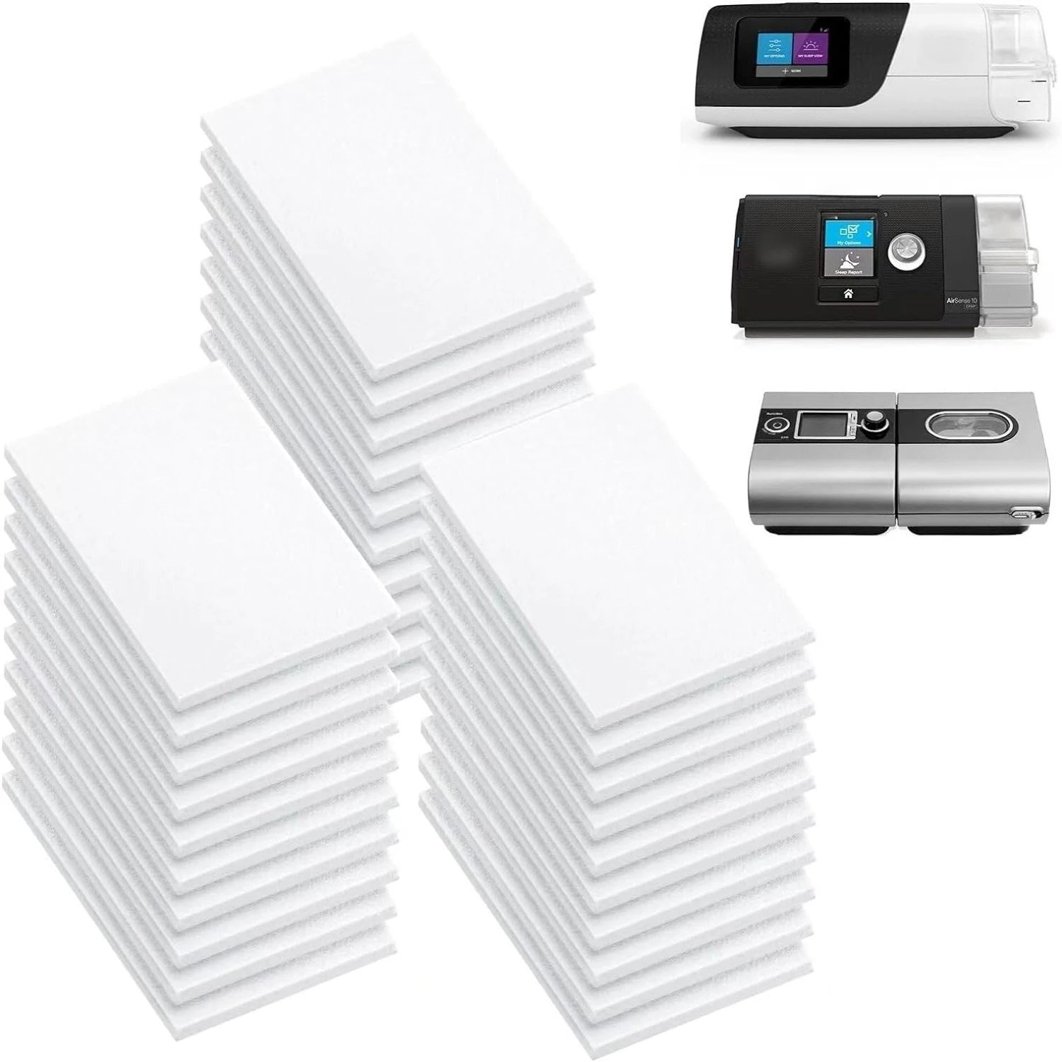 30-Pack Universal CPAP Filters – Compatible with ResMed AirSense 10, AirCurve 10 & S9 Series