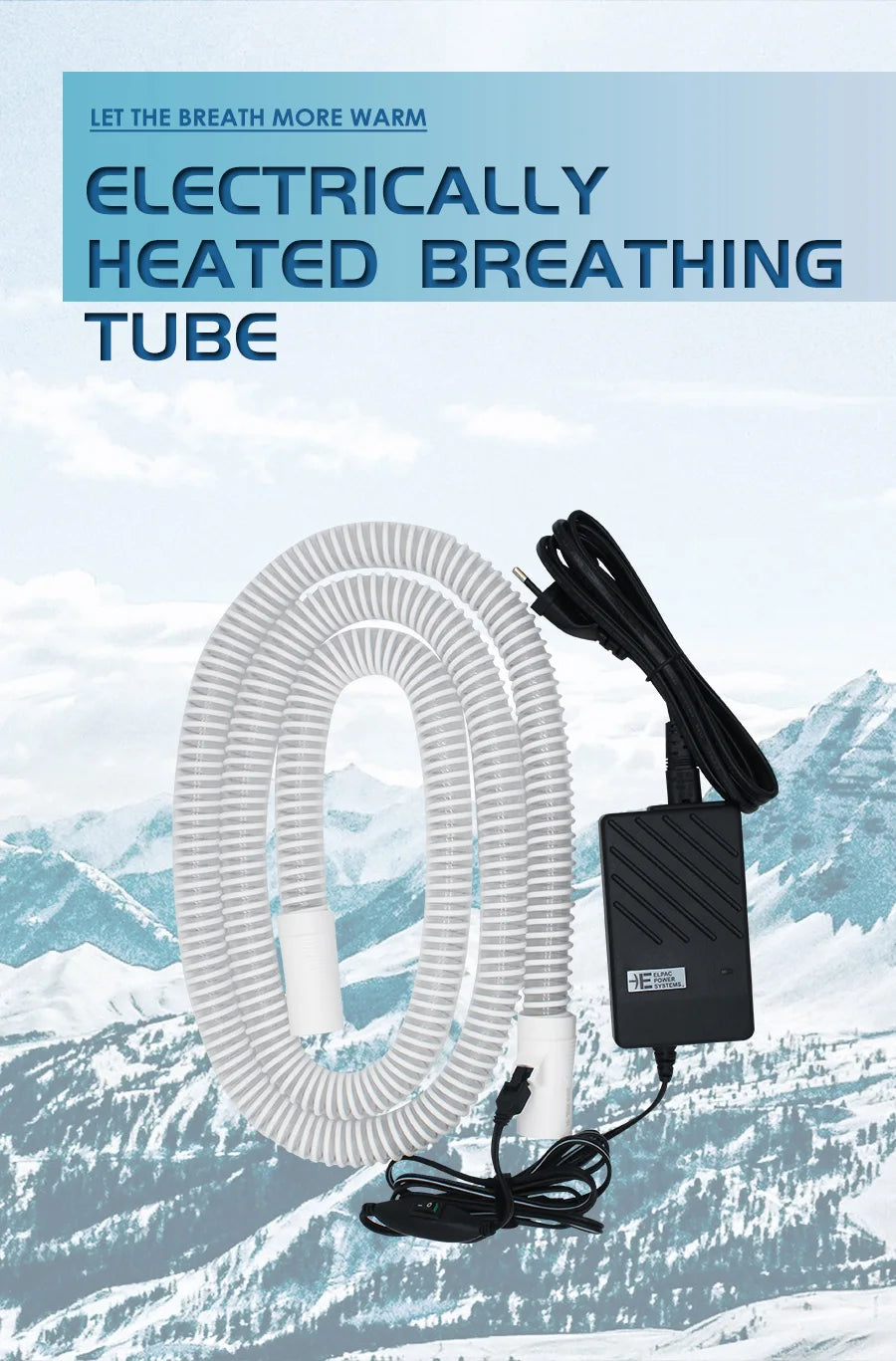 70” (1.8m) Heated CPAP Tube – Universal 22mm Hose for BMC, ResMed & Philips Machines