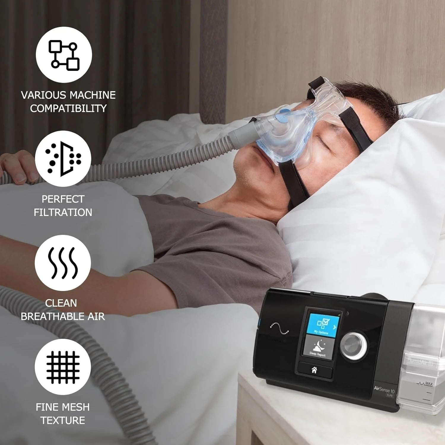 30-Pack Universal CPAP Filters – Compatible with ResMed AirSense 10, AirCurve 10 & S9 Series