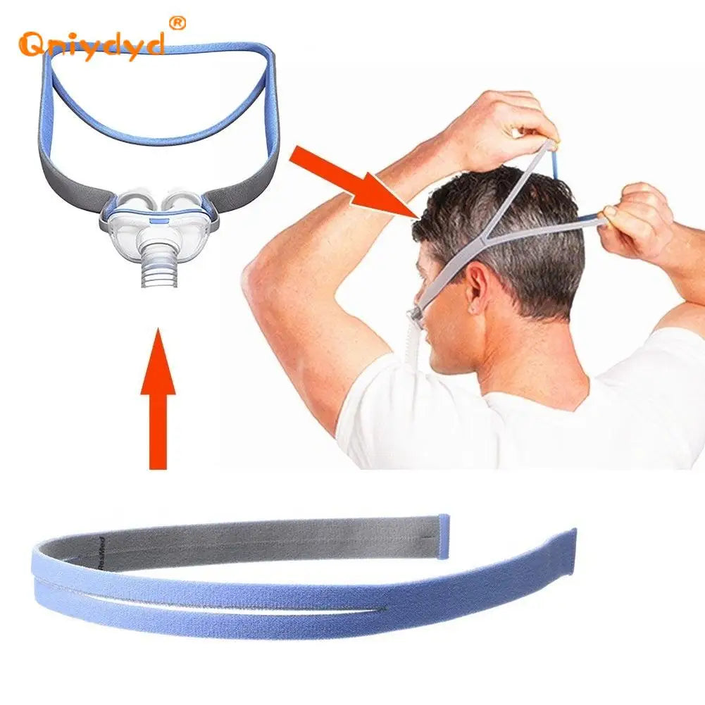 CPAP Elastic Headband for AirFit P10 Nasal Pillow Mask – Adjustable Replacement Strap with Clips