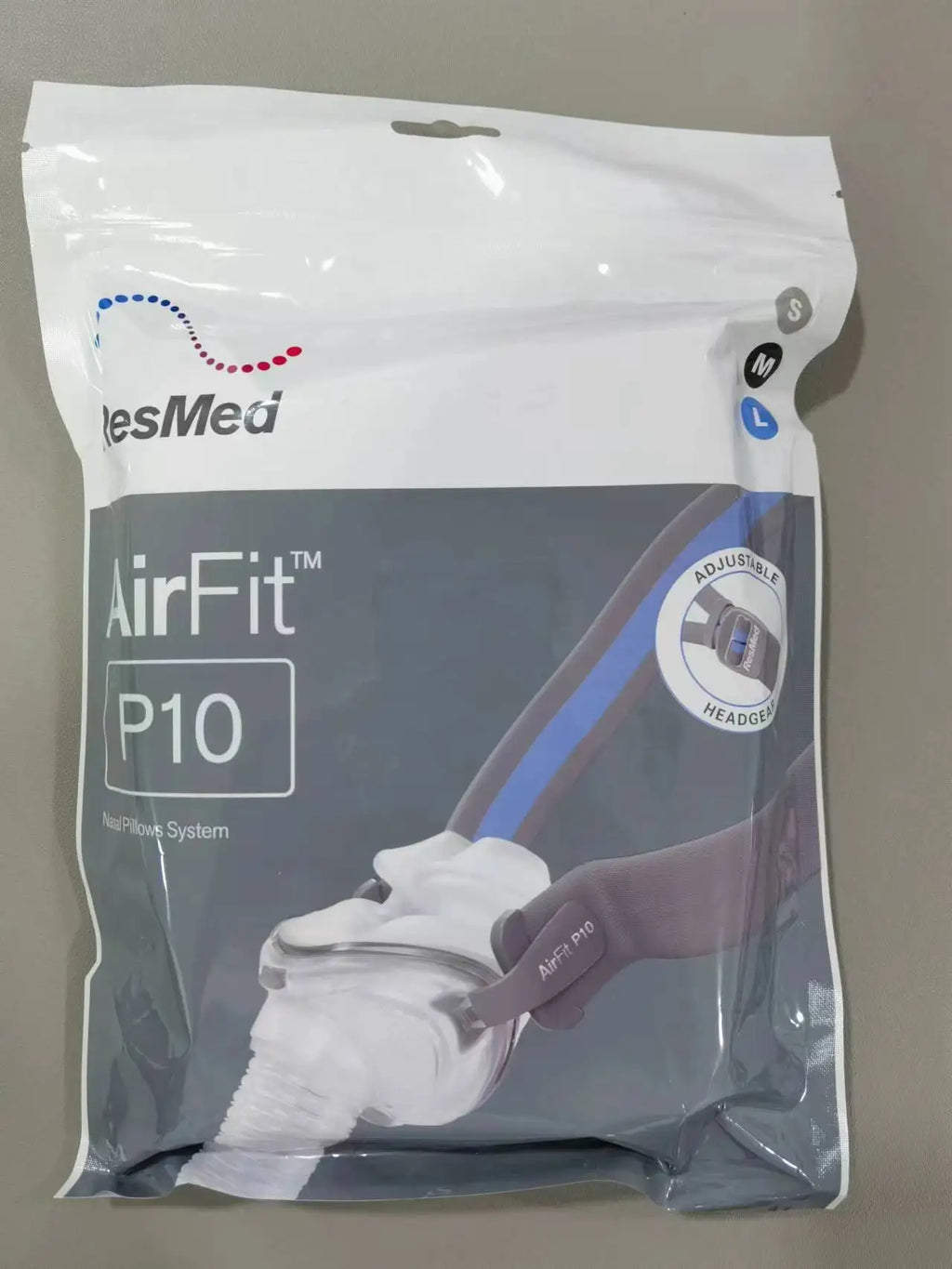 ResMed AirFit P10 Nasal Pillow CPAP Mask – Auto & BiPAP Compatible (S/M/L Cushions Included)
