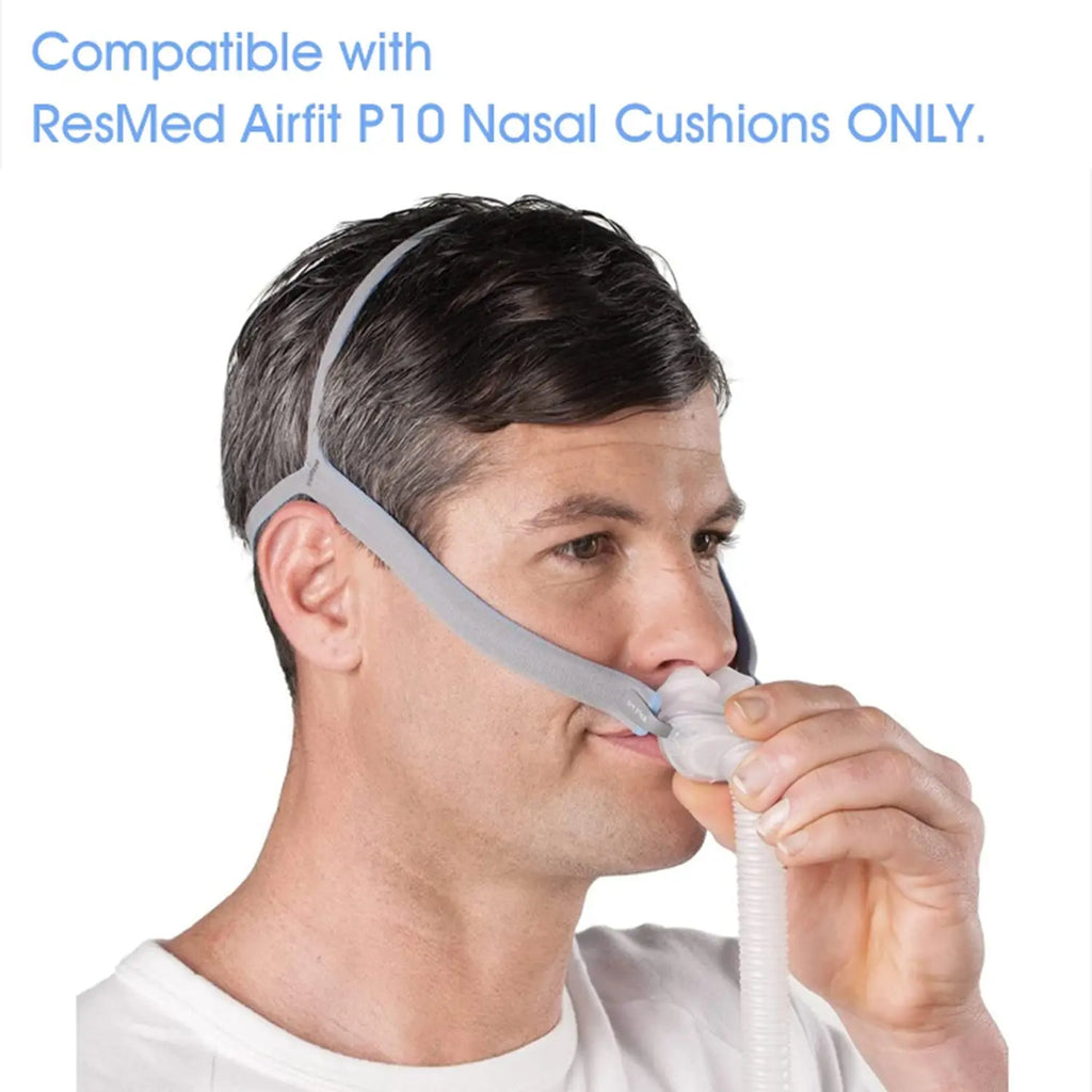 Replacement Headgear Strap for AirFit P10 Nasal Pillow CPAP Mask – Adjustable Elastic Strap with Clips