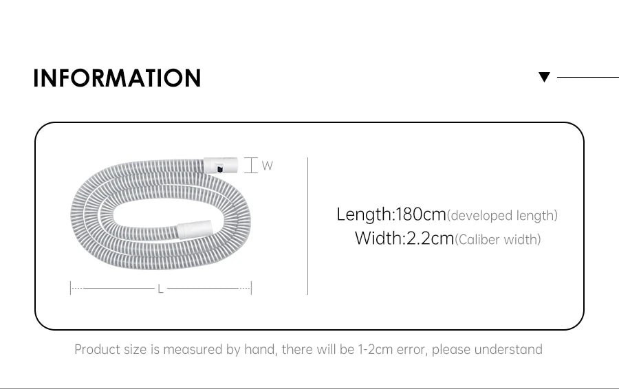 70” (1.8m) Heated CPAP Tube – Universal 22mm Hose for BMC, ResMed & Philips Machines