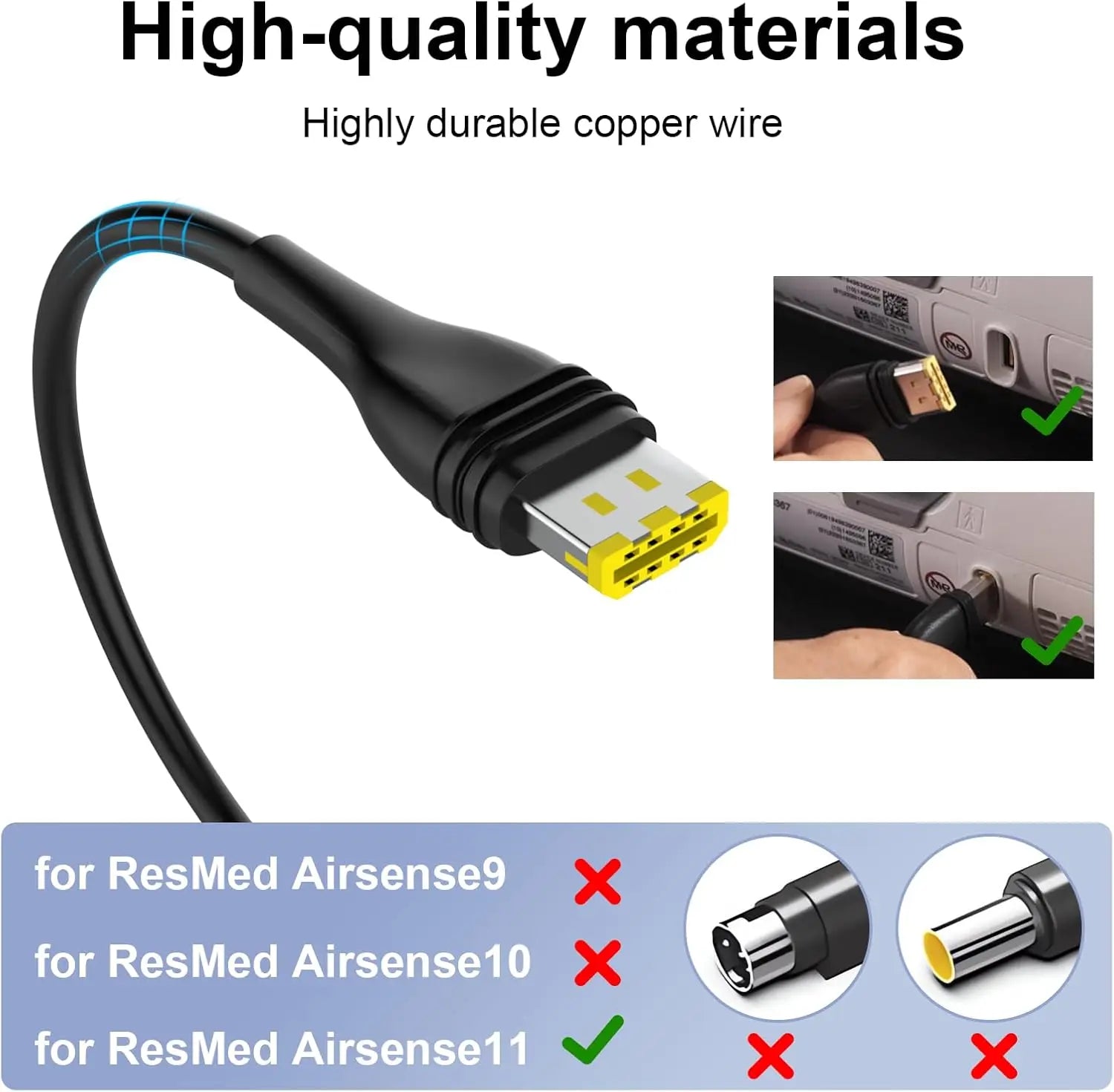 DC Converter & Power Adapter for ResMed AirSense™ 10 & 11 – 12V to 24V CPAP Car & Home Charger (65W / 90W)