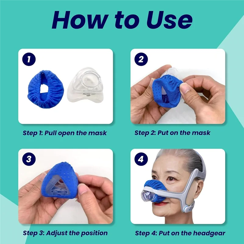 6-Pack Washable CPAP Nasal Mask Liners – Breathable Cushion Covers for N20 & Similar Nasal Masks