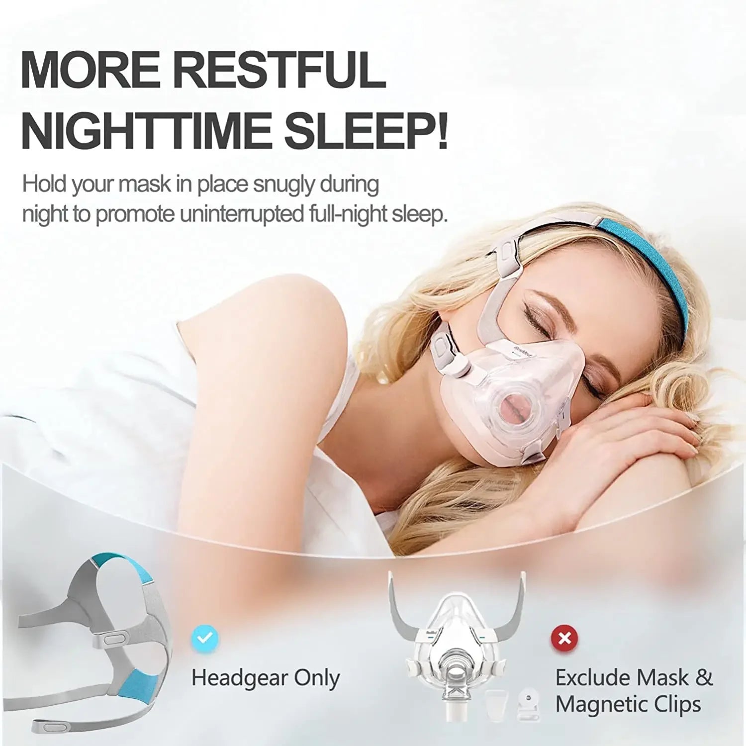 Replacement Fabric Headgear Strap for ResMed AirFit N20 – Adjustable CPAP Mask Headgear (Strap Only)