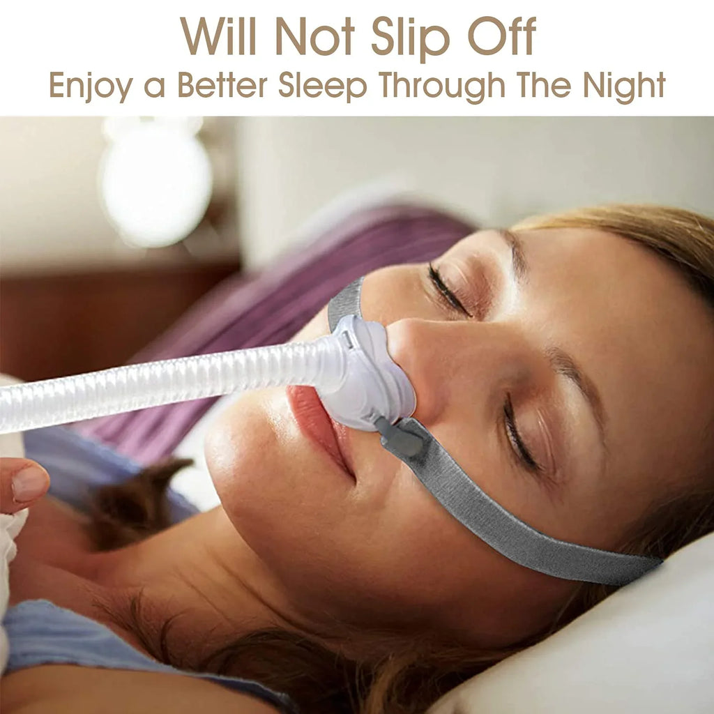 Replacement Headgear Strap for AirFit P10 Nasal Pillow CPAP Mask – Adjustable Elastic Strap with Clips