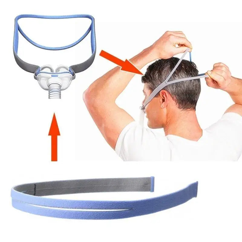 CPAP Elastic Headband for AirFit P10 Nasal Pillow Mask – Adjustable Replacement Strap with Clips