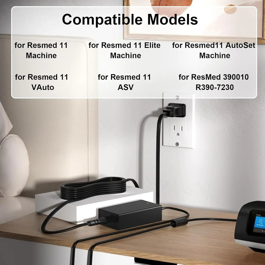 DC Converter & Power Adapter for ResMed AirSense™ 10 & 11 – 12V to 24V CPAP Car & Home Charger (65W / 90W)