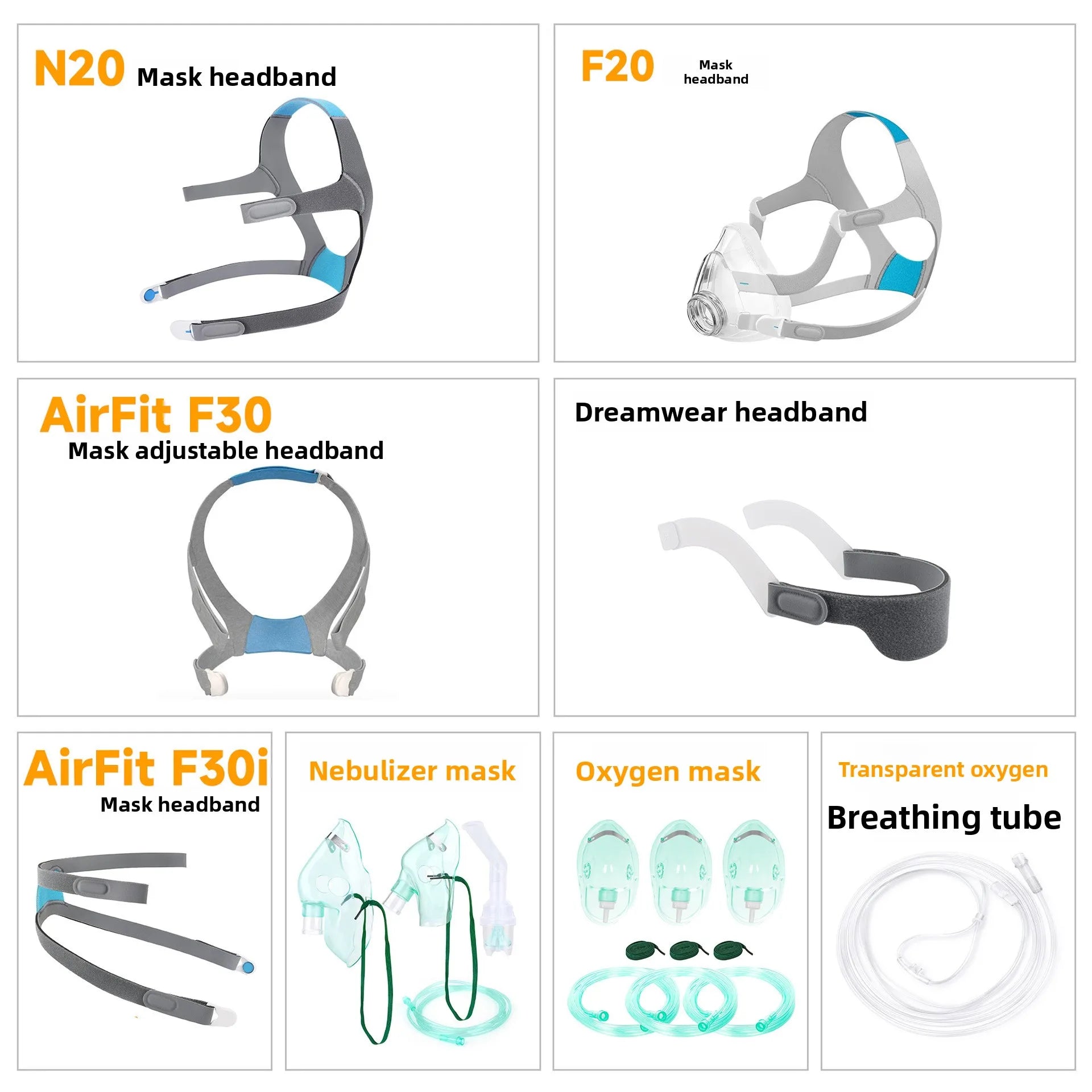 Replacement Headband for ResMed AirFit F40 Mask – Adjustable CPAP Headgear Strap
